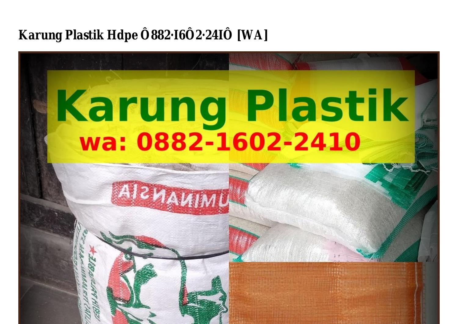 Karung Plastik Hdpe Pdf DocDroid