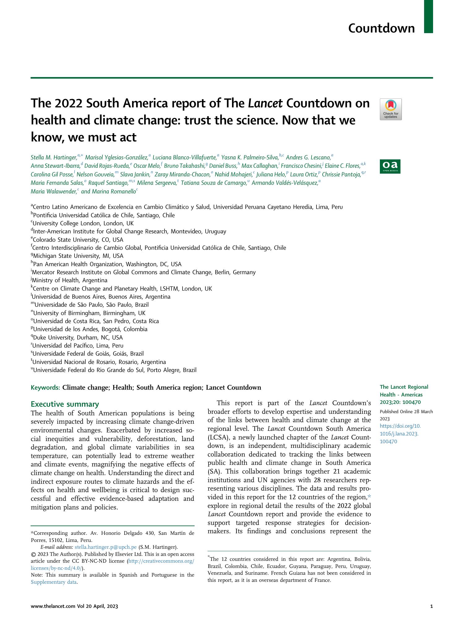 The Lancet Countdown Sobre Salud Y Cambio Clim Tico Pdf Docdroid