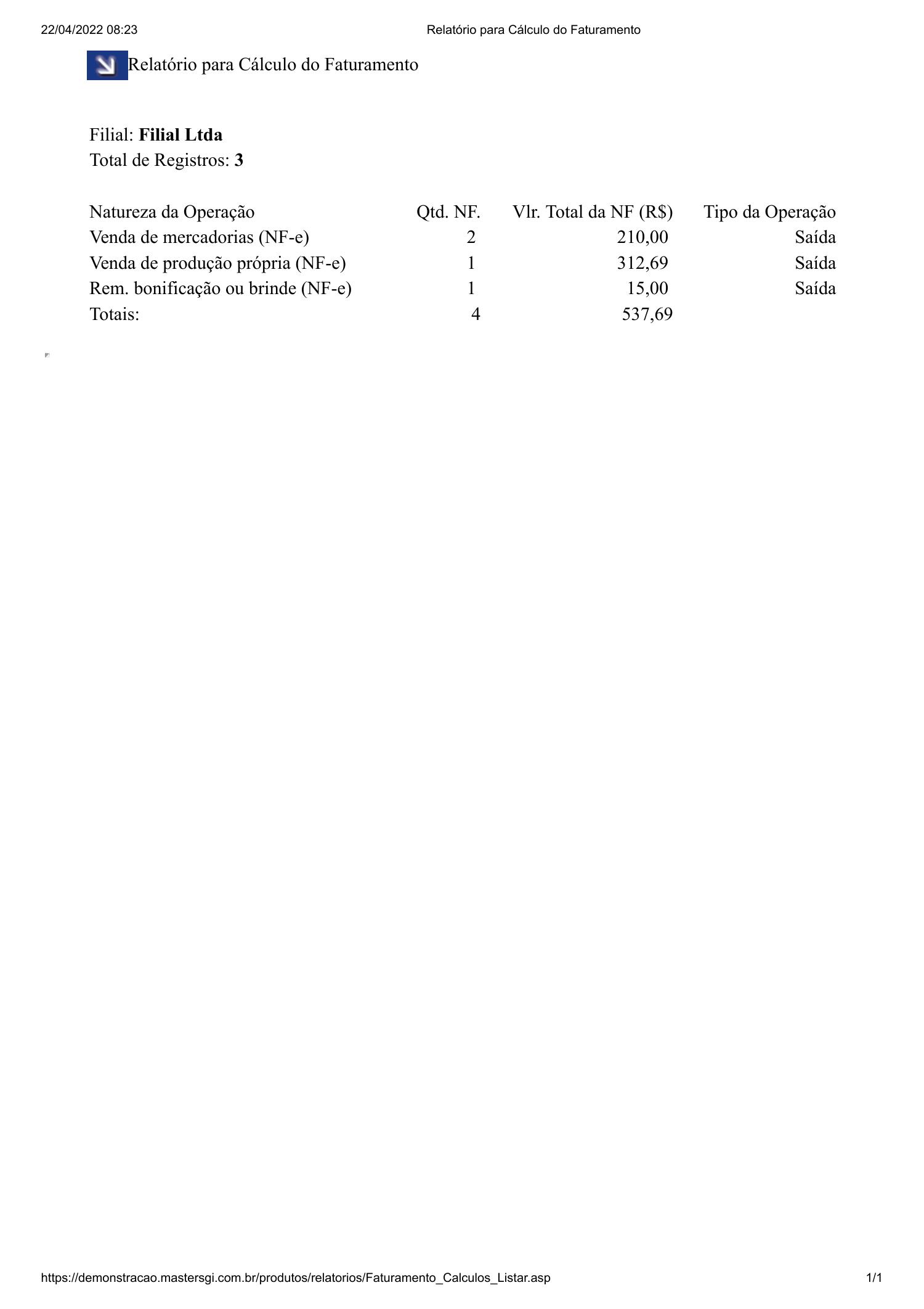 Relat Rio Para C Lculo Do Faturamento Pdf Docdroid