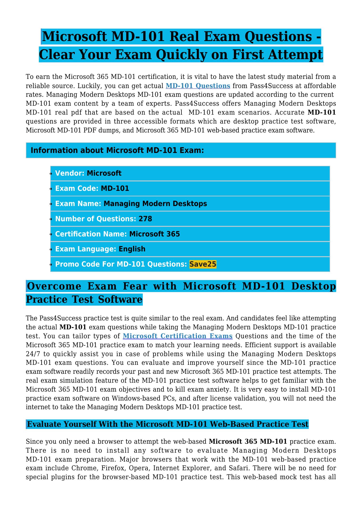 Microsoft Md Pdf Questions For Quick Exam Preparation Pdf