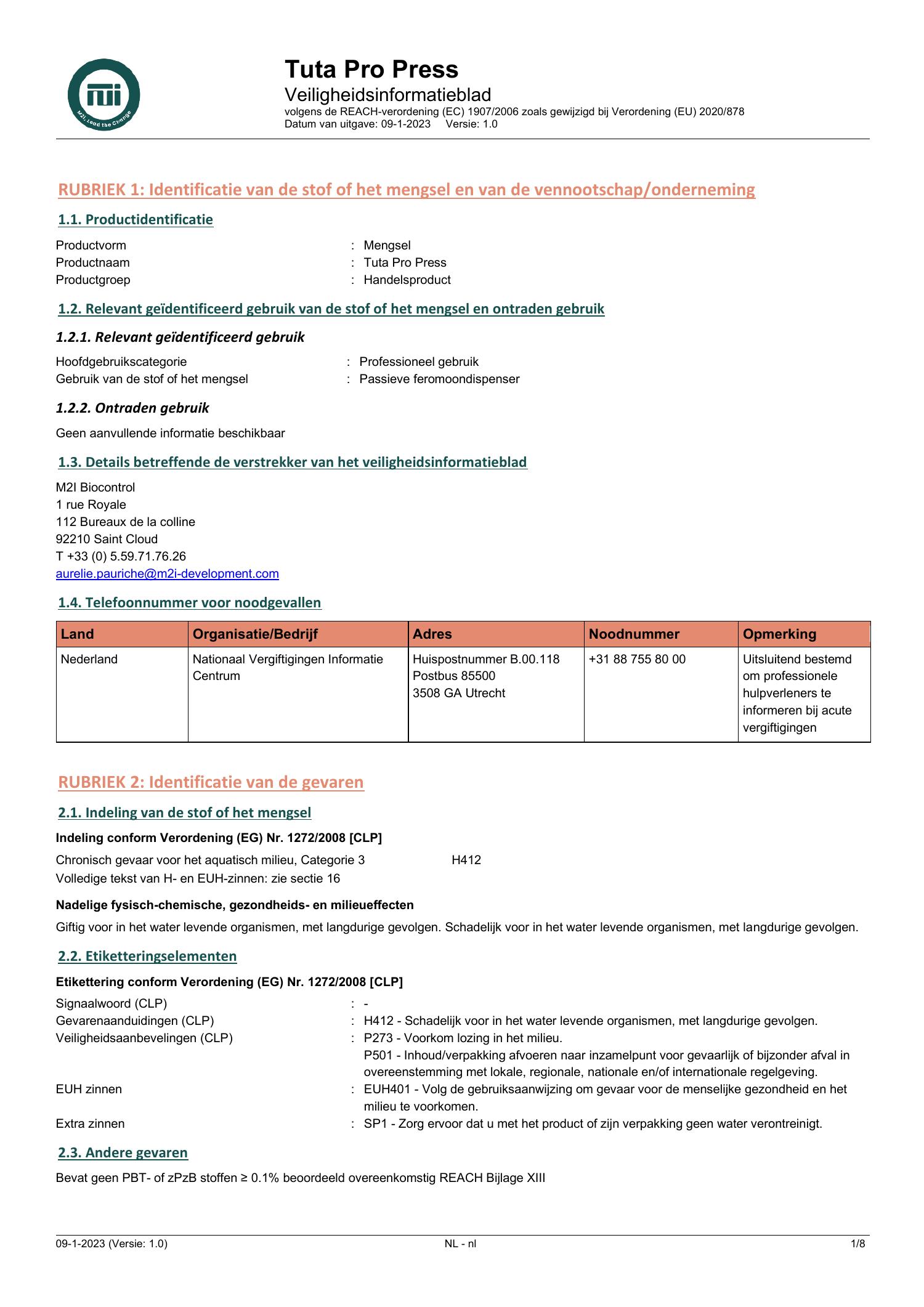 FDS M2i Bio NL Tuta Pro Press 09012023 V1 0 Pdf DocDroid