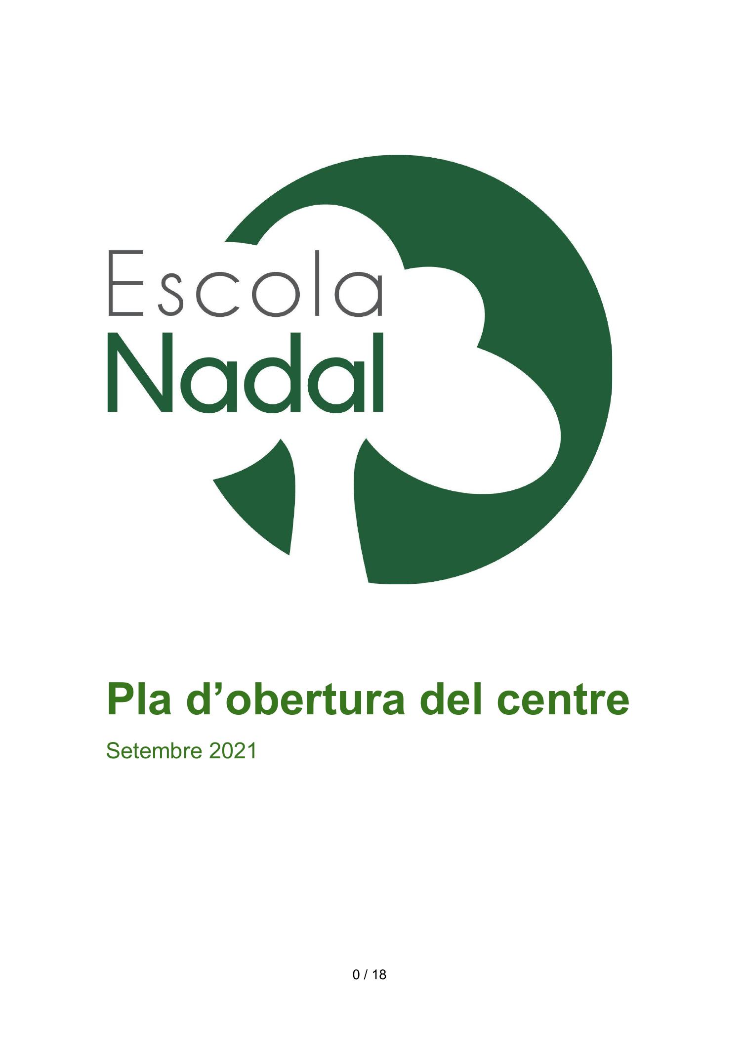 Pla Obertura Escola Nadal Pdf Docdroid