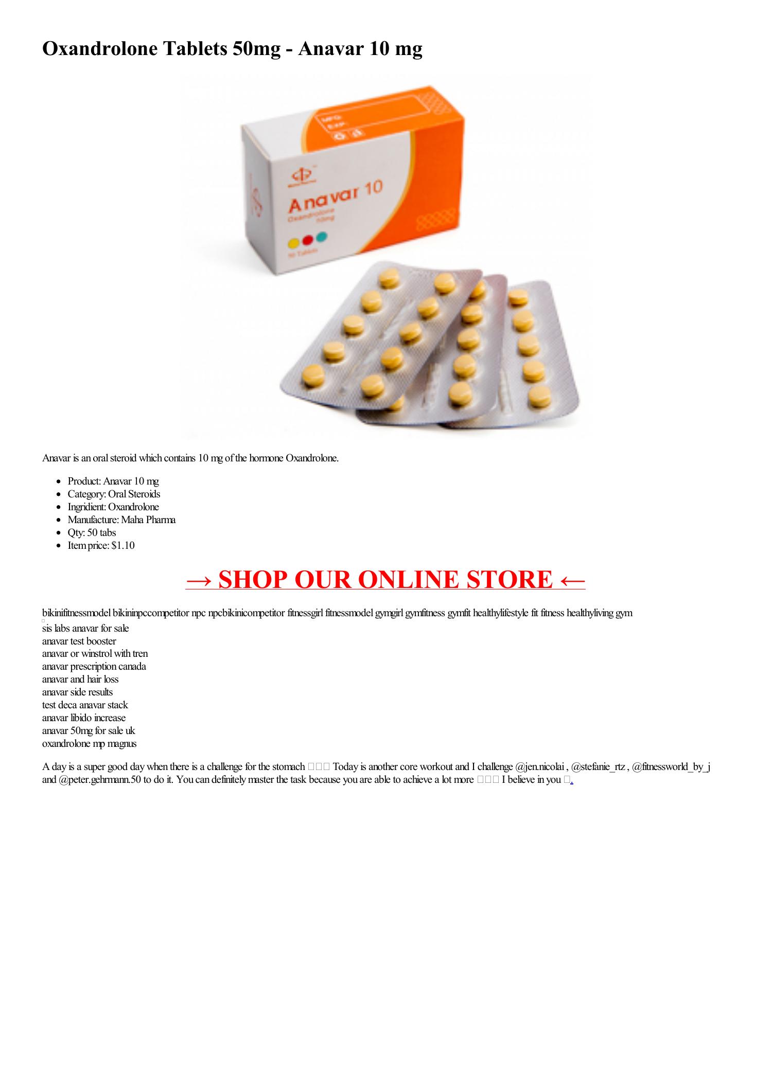 Oxandrolone Tablets 50mg Anavar 10 Mg 50 Tabs Html Pdf DocDroid