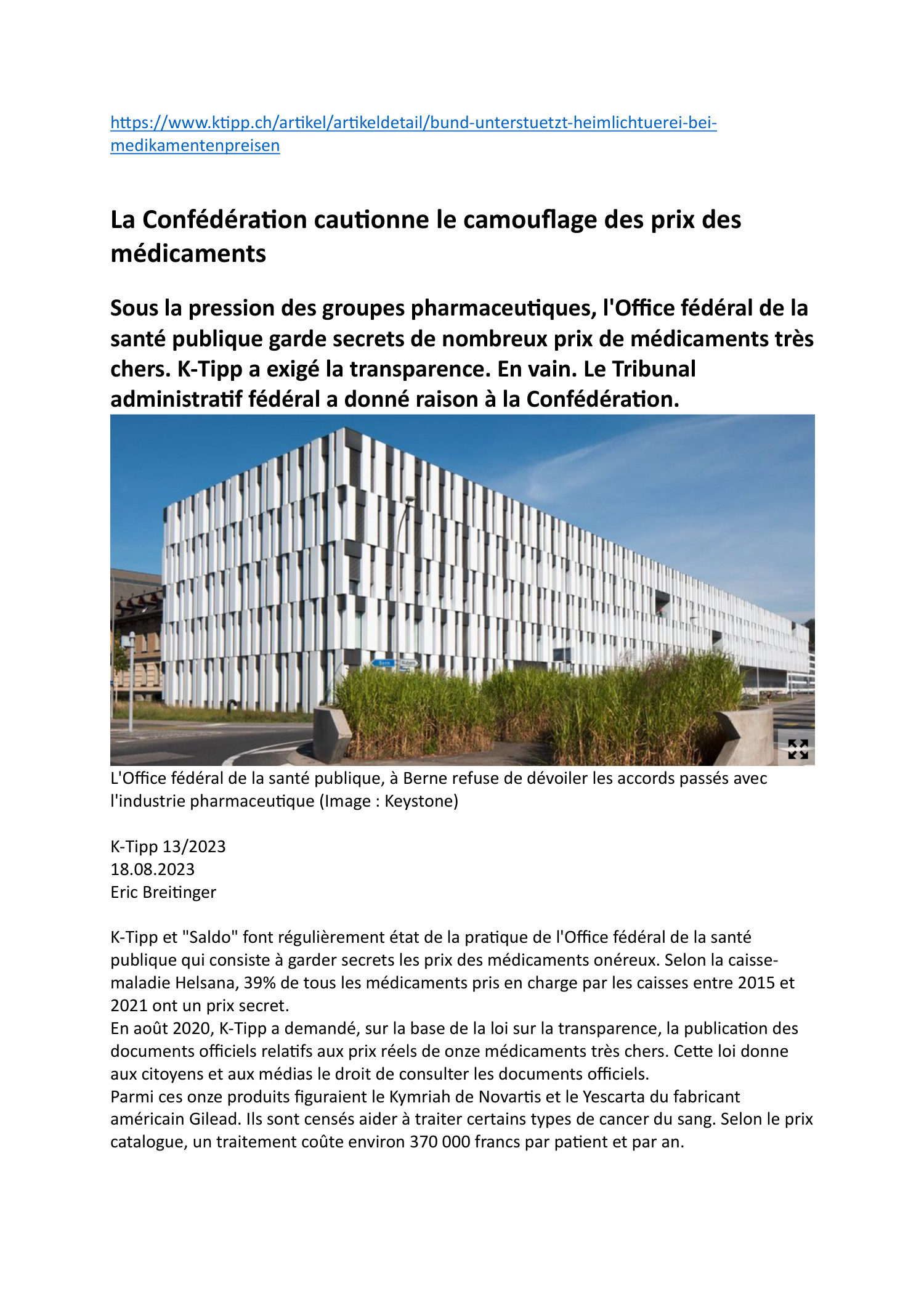 La Conf D Ration Cautionne Le Camouflage Des Prix Des M Dicaments Pdf