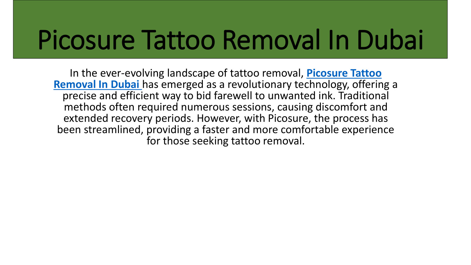 Picosure Tattoo Removal Dubai Pdf DocDroid