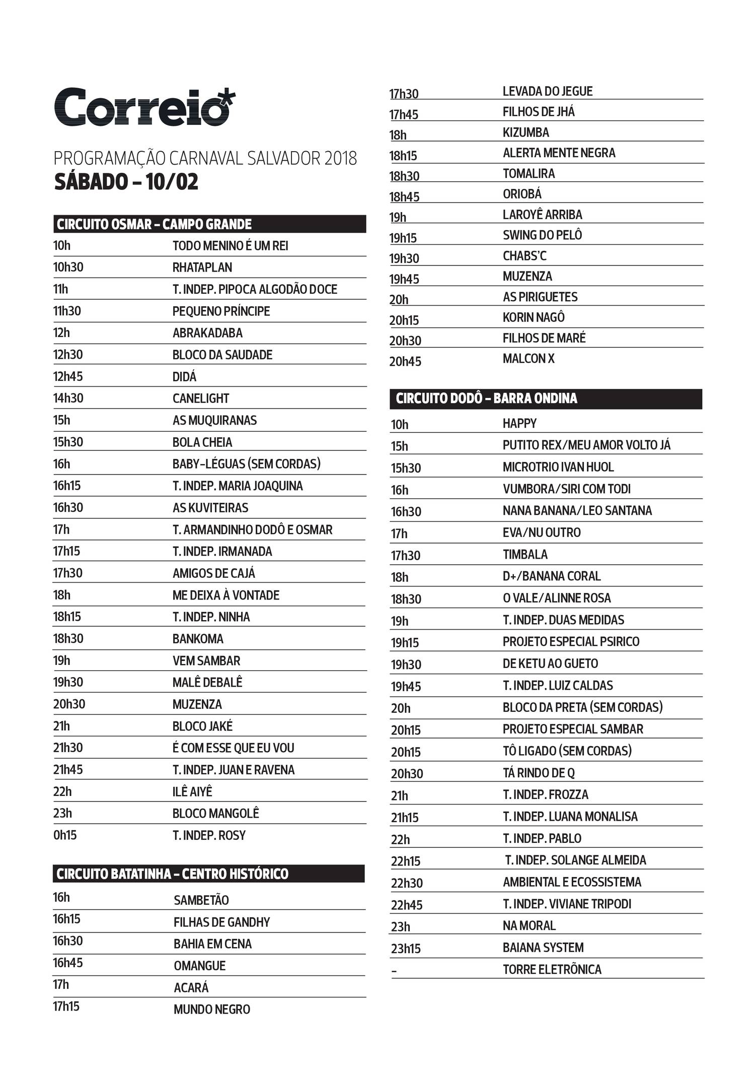 Programacao Sabado Pdf DocDroid