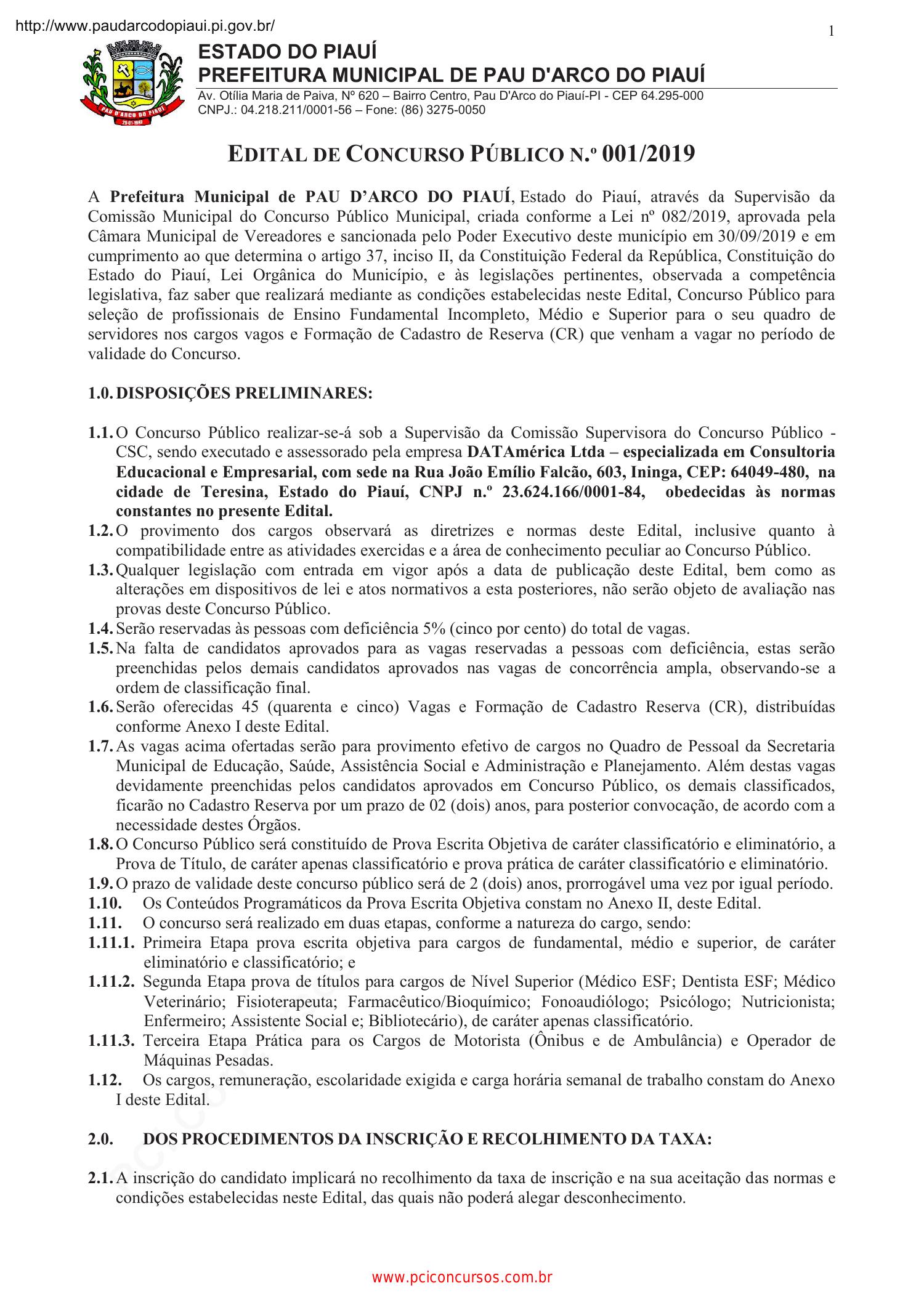 Edital De Abertura N 001 2019 Pdf DocDroid