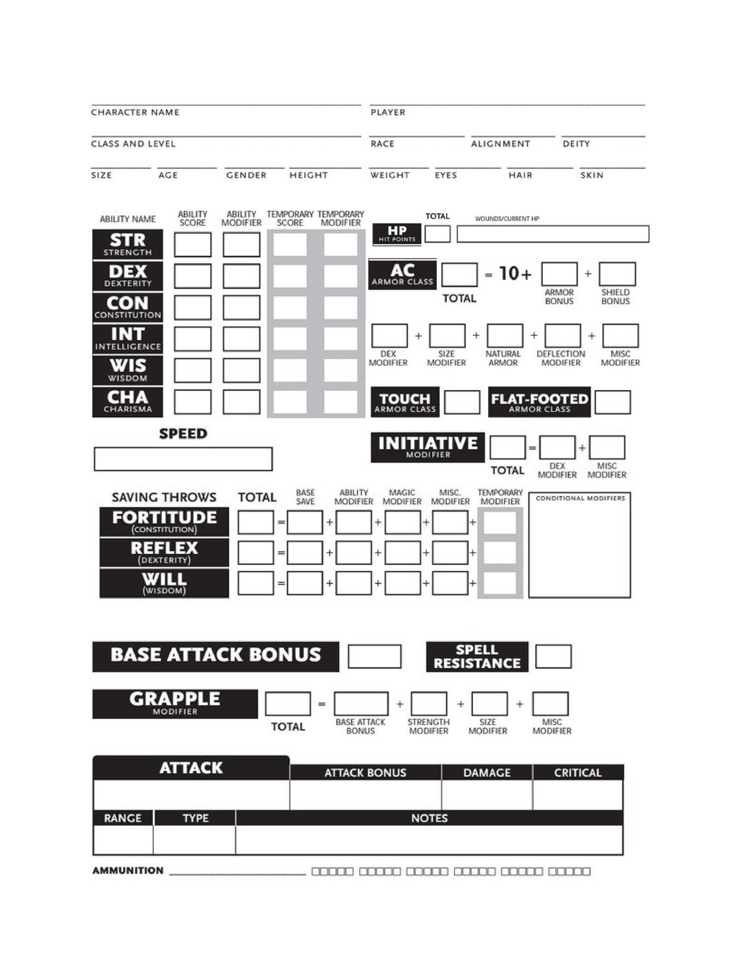 Deluxe Character Sheets 3 5 Answerlasopa