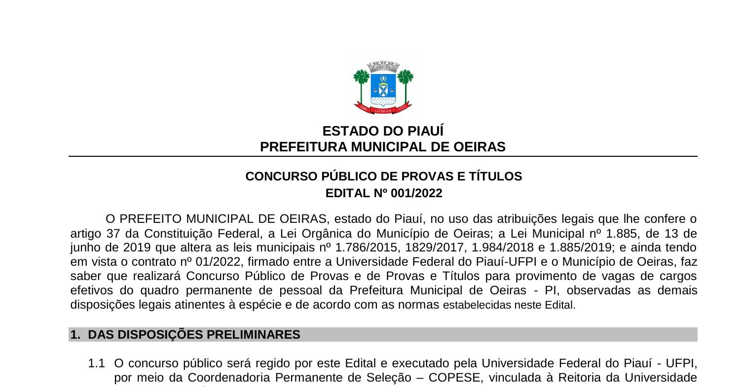 Edital Oeiras Pdf Docdroid