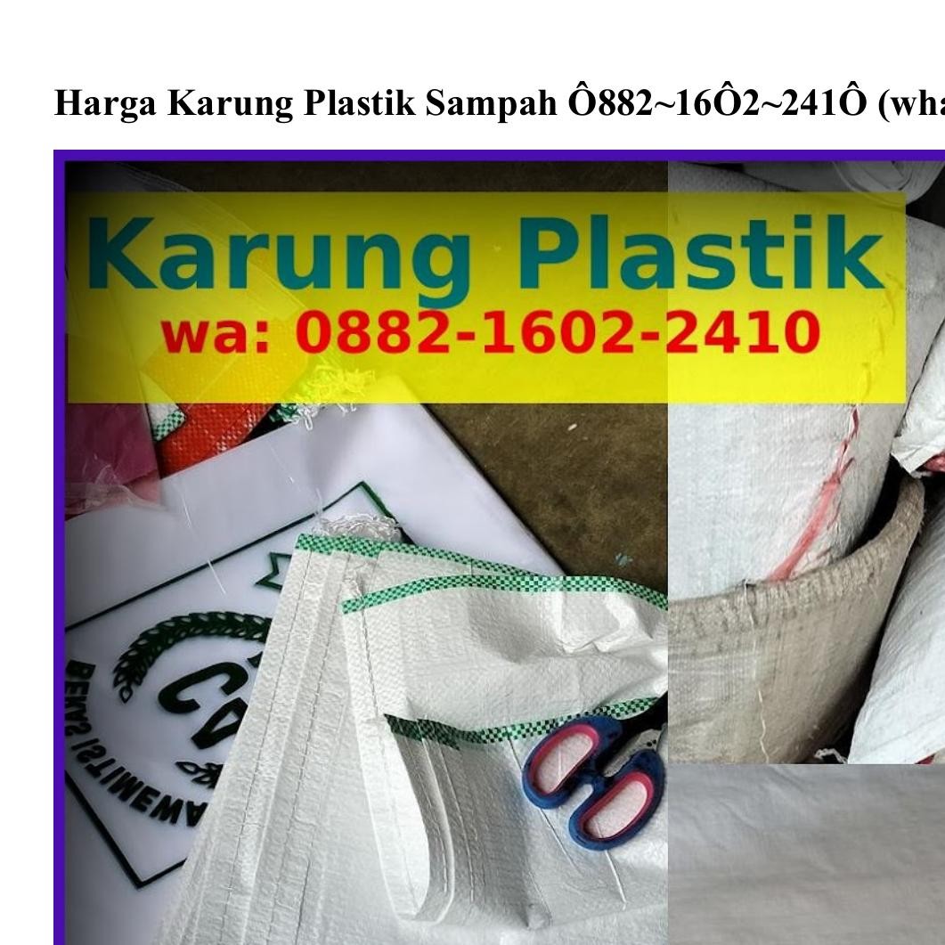 Harga Karung Plastik Sampah Pdf Docdroid