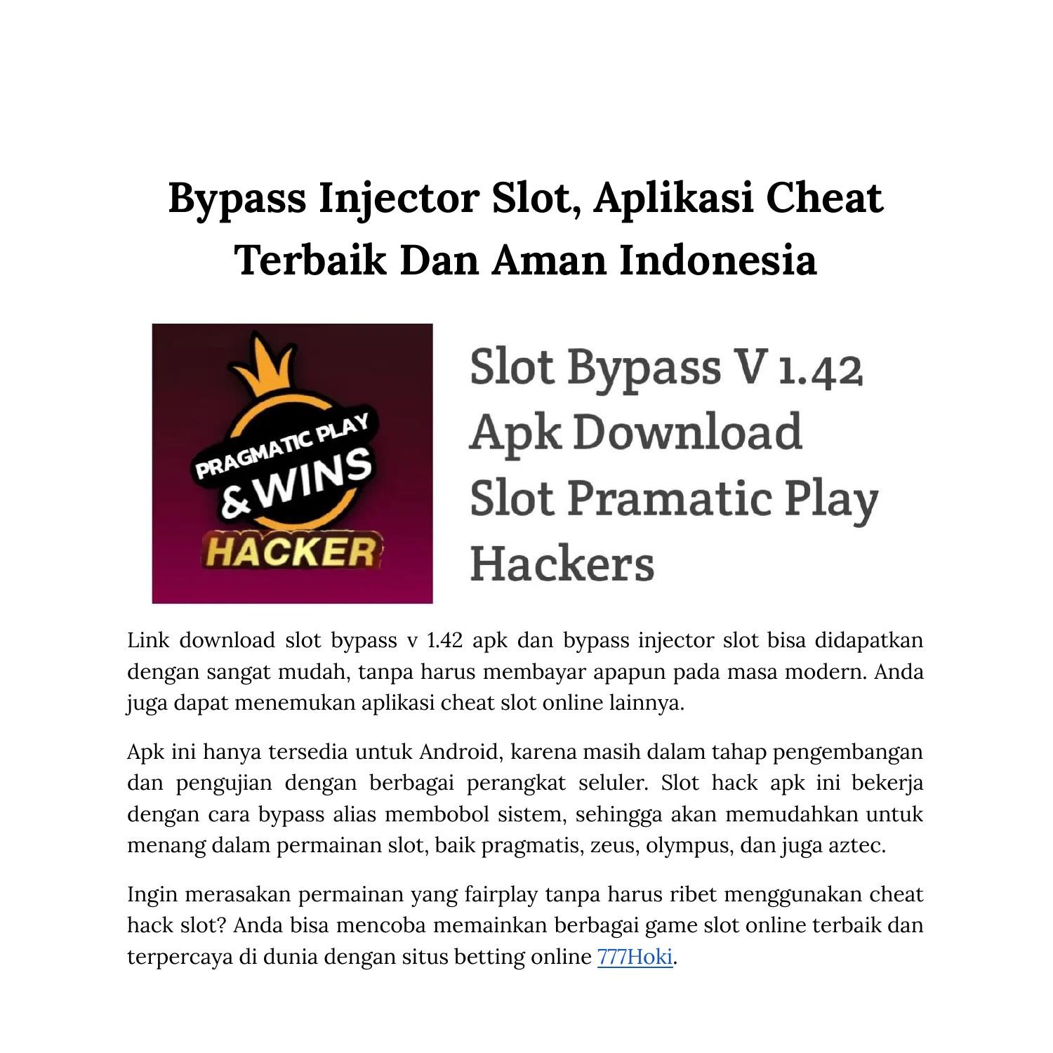 Bypass Injector Slot Aplikasi Cheat Terbaik Dan Aman Indonesia Pdf