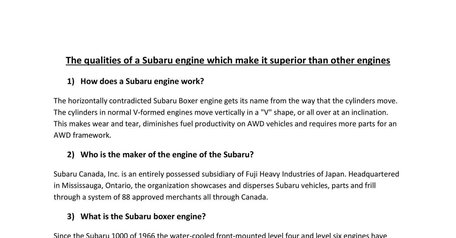 Subaru Engines Pdf Docdroid