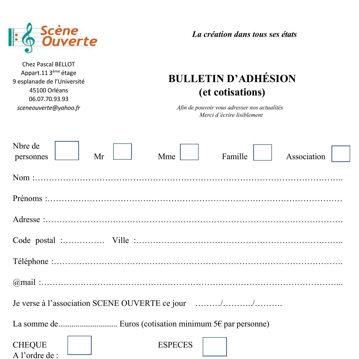 Bulletin Adhesion A Pret A Remplir Vierge Pdf Docdroid