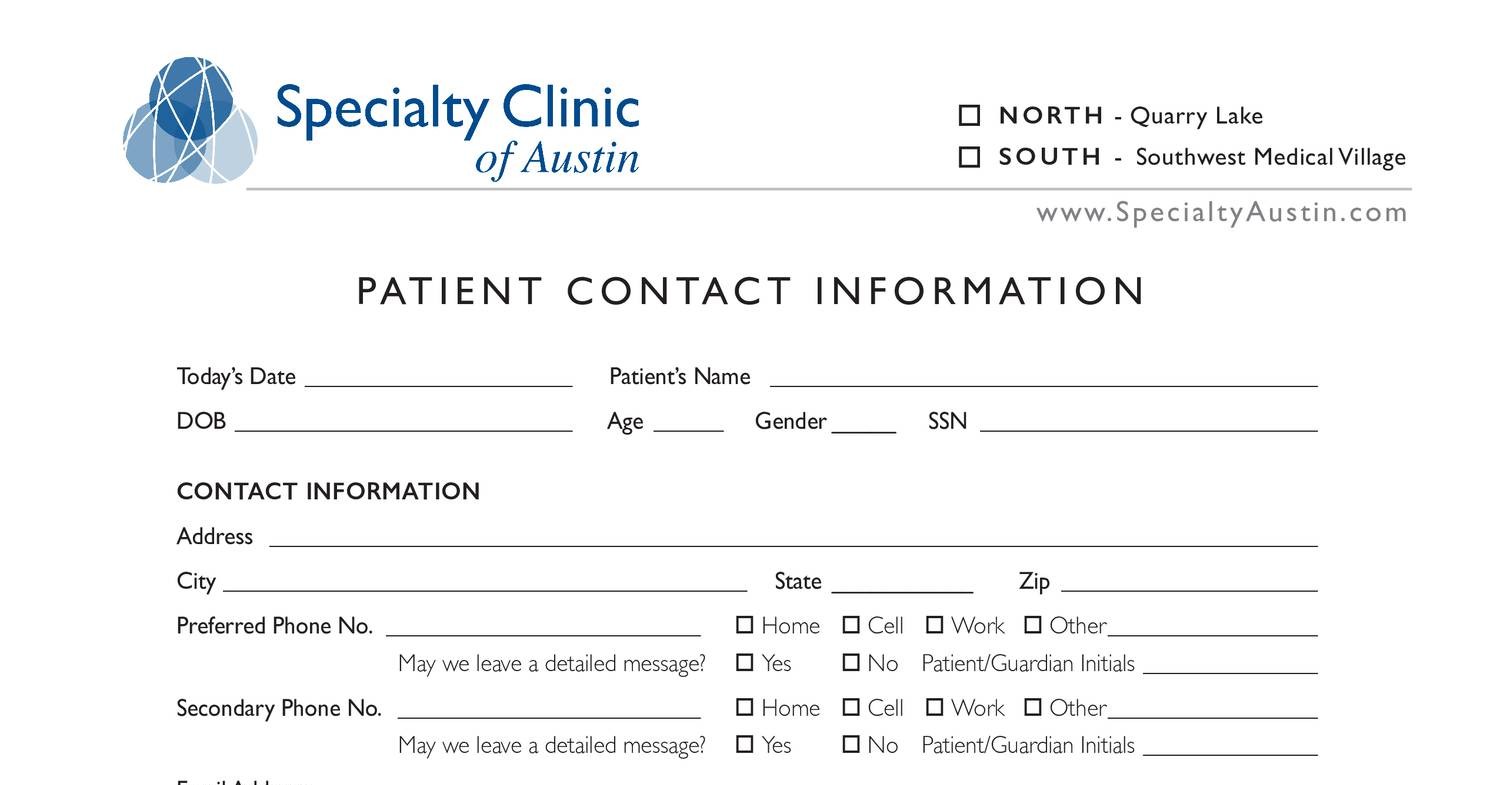 SCOA New Patient Paperwork Editable Pdf DocDroid