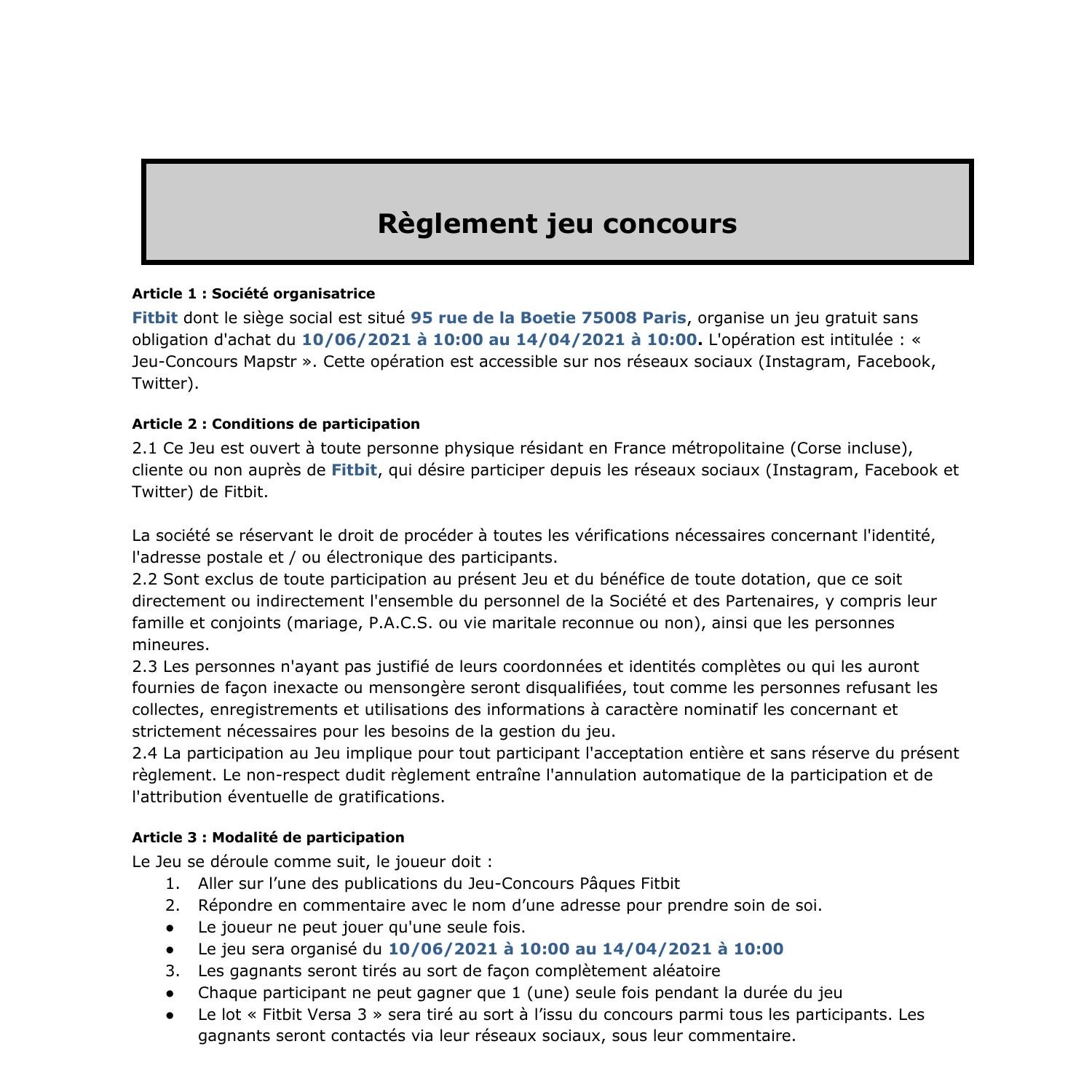 Reglement Jeu Concours Mapstr Pdf DocDroid