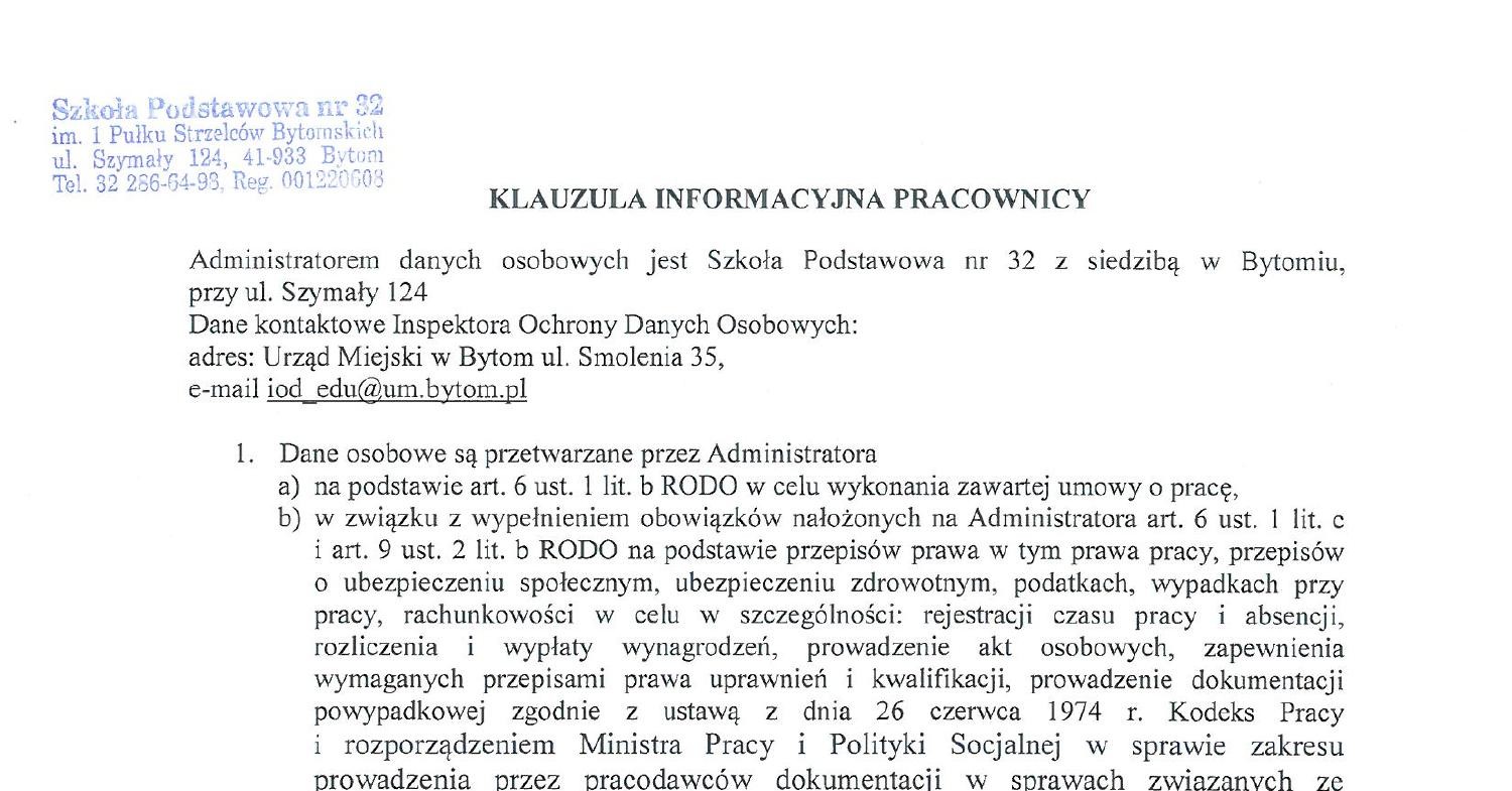 Klauzula Informacyjna AiO Pracownicy Pdf DocDroid