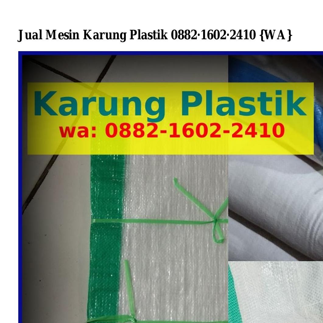 Jual Mesin Karung Plastik Pdf Docdroid