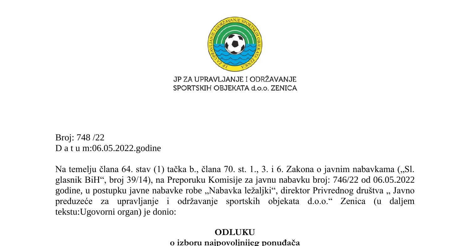 ODLUKA O IZBORU PONUDJACA LEZALJKE Pdf DocDroid