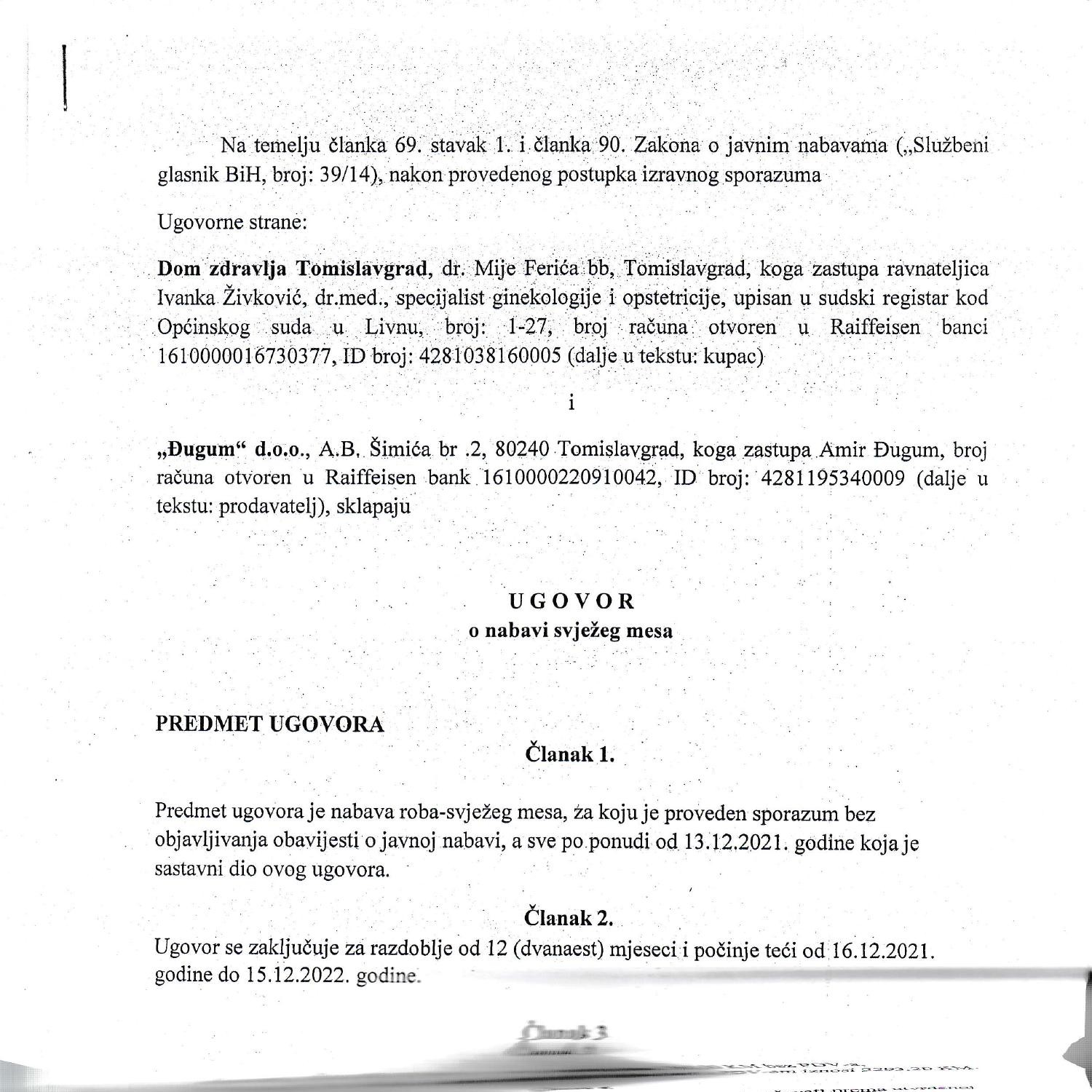 Odluka O Dodjeli Ugovora Za Nabavu Robe Sve E Meso Putem Izravnog Sporazuma Pdf Docdroid