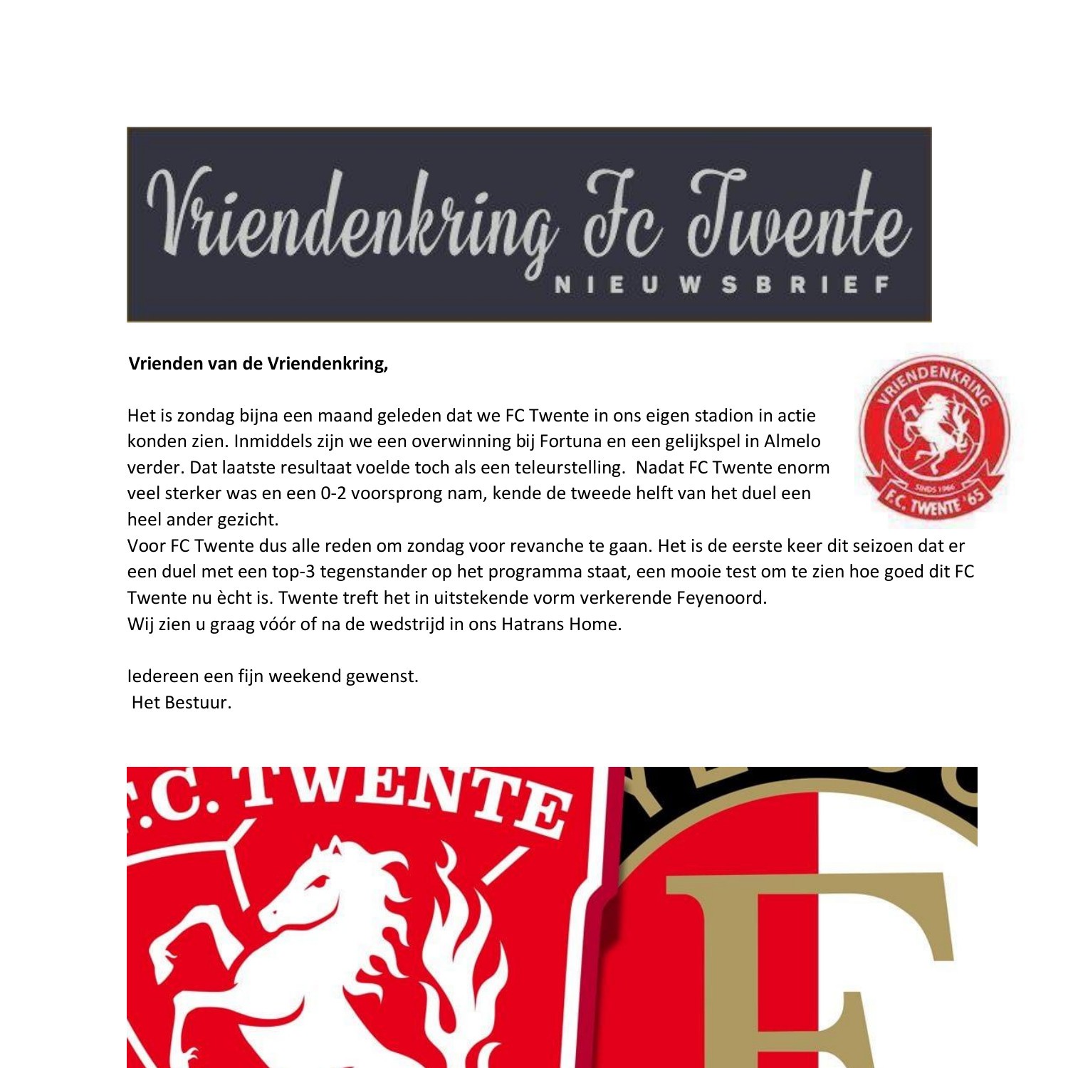 Nieuwsbrief FC Twente Feyenoord 2023 Pdf DocDroid