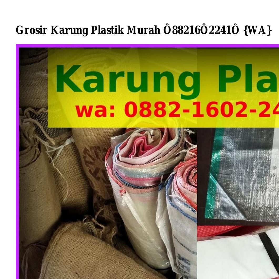 Grosir Karung Plastik Murah Pdf Docdroid