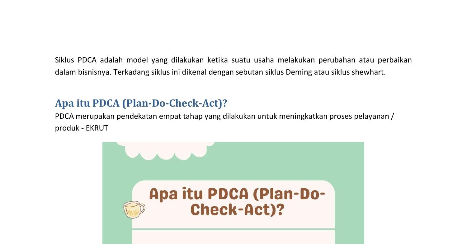 Pdca Dalam Bisnis Contoh Penerapan Dalam Kegiatan Sehari Hari Pdf 14300