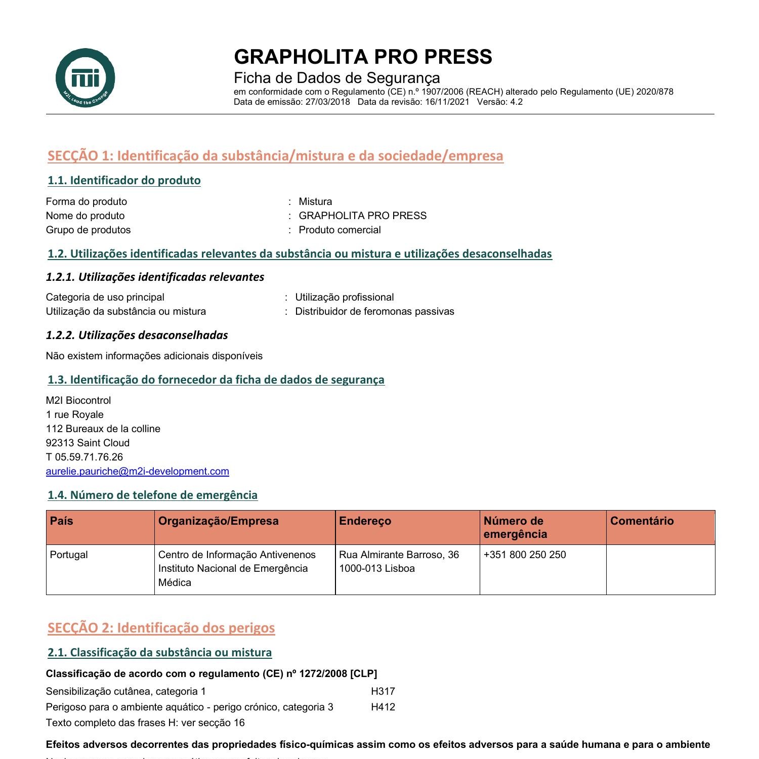 FDS M2i Bio Pt Grapholita Pro Press Revision 16112021 V4 2 Pdf