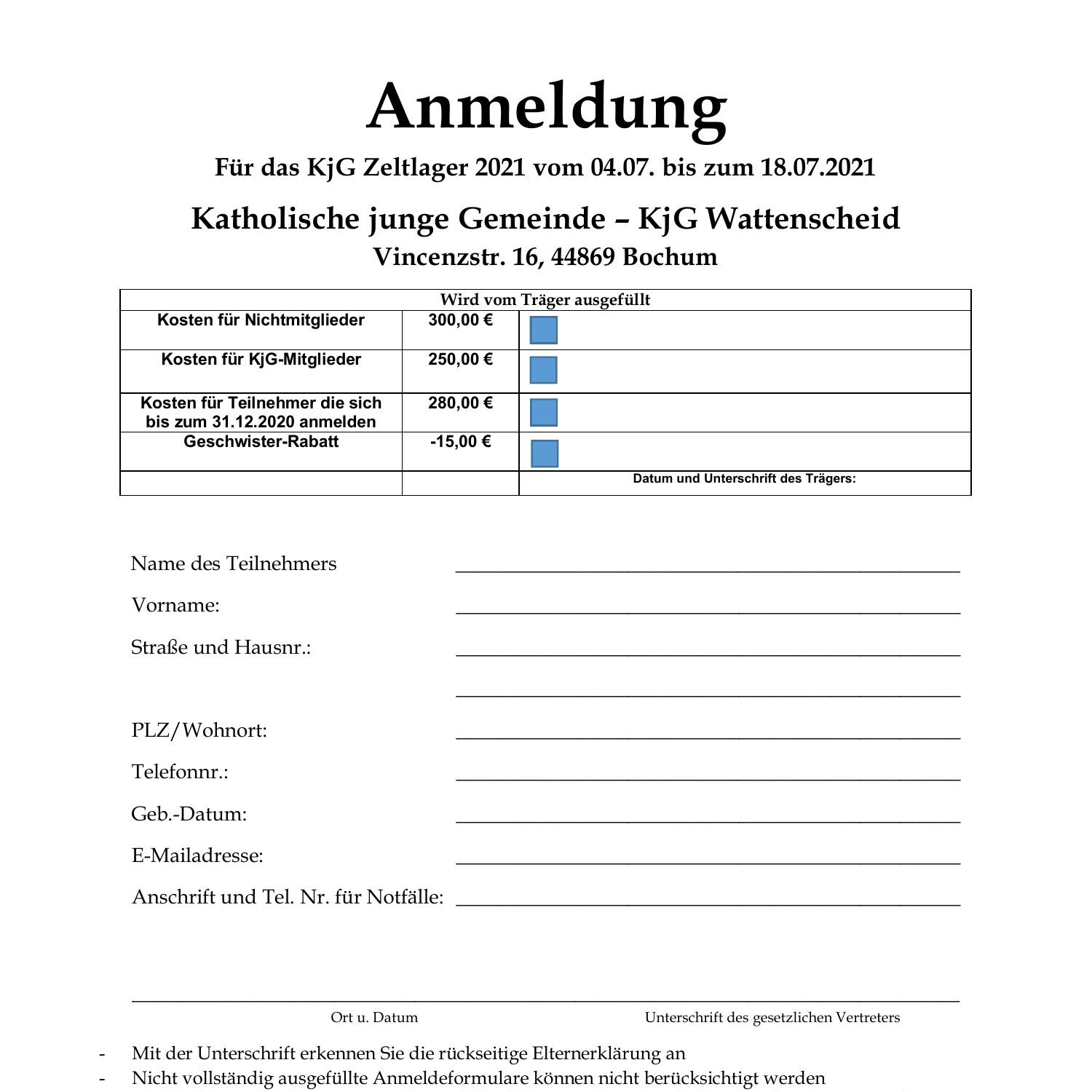 Zeltlager Anmeldung 2021 9011 Pdf DocDroid