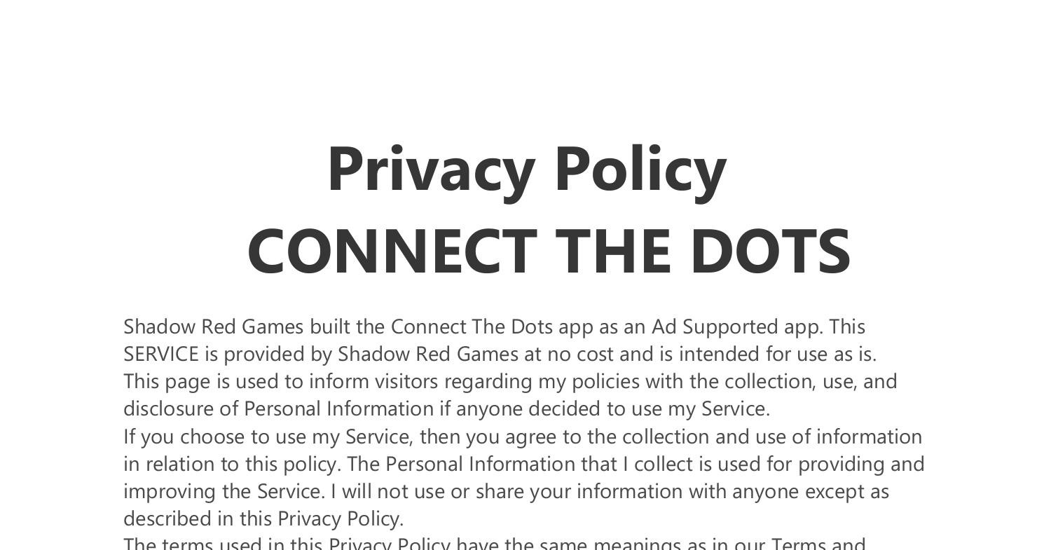 Privacy Policy Connect The Dots Pdf Docdroid