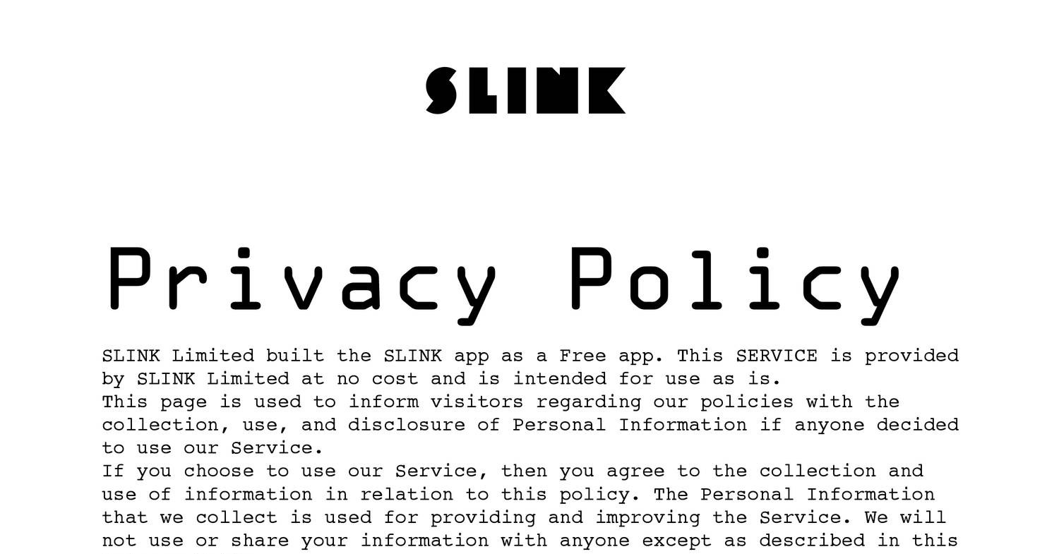 Slink Privacy Policy Pdf Docdroid