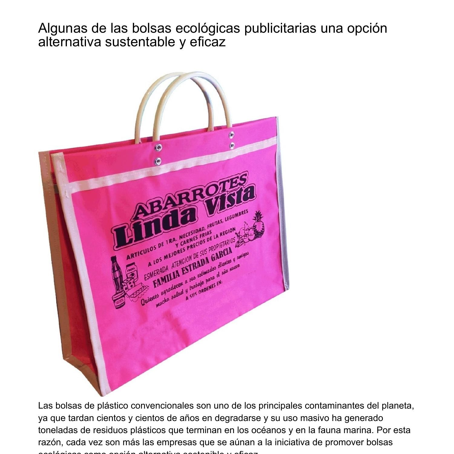 Tipos de las bolsas ecológicas publicitarias una alternativa