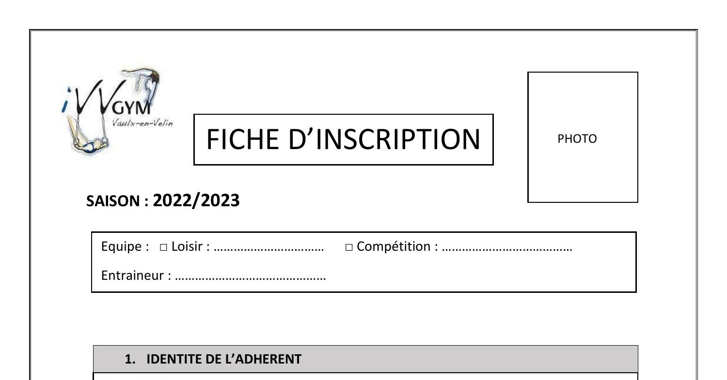 Fiche Inscription 2022 2023 Pdf DocDroid