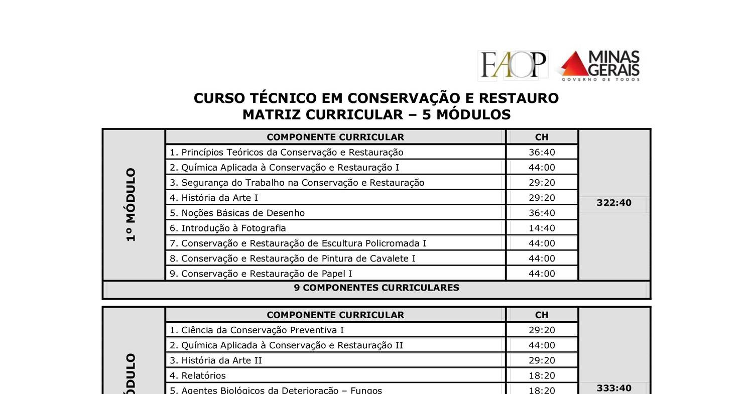 Matriz Curricular Tecnico Em Seguran A Do Trabalho Trabalhador Esfor Ado