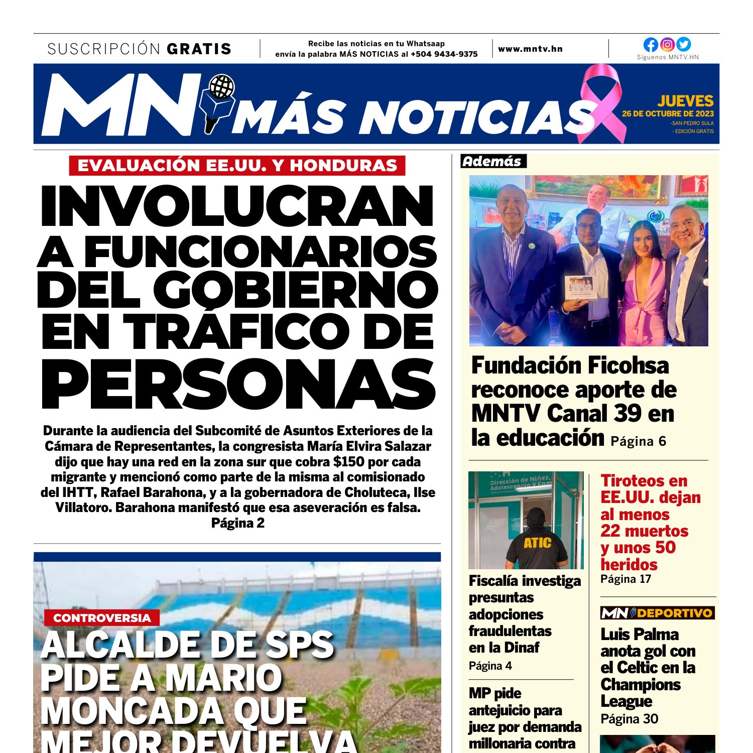 MAS NOTICIAS EDICION JUEVES 26 DE OCTUBRE DE 2023 4 Pdf DocDroid