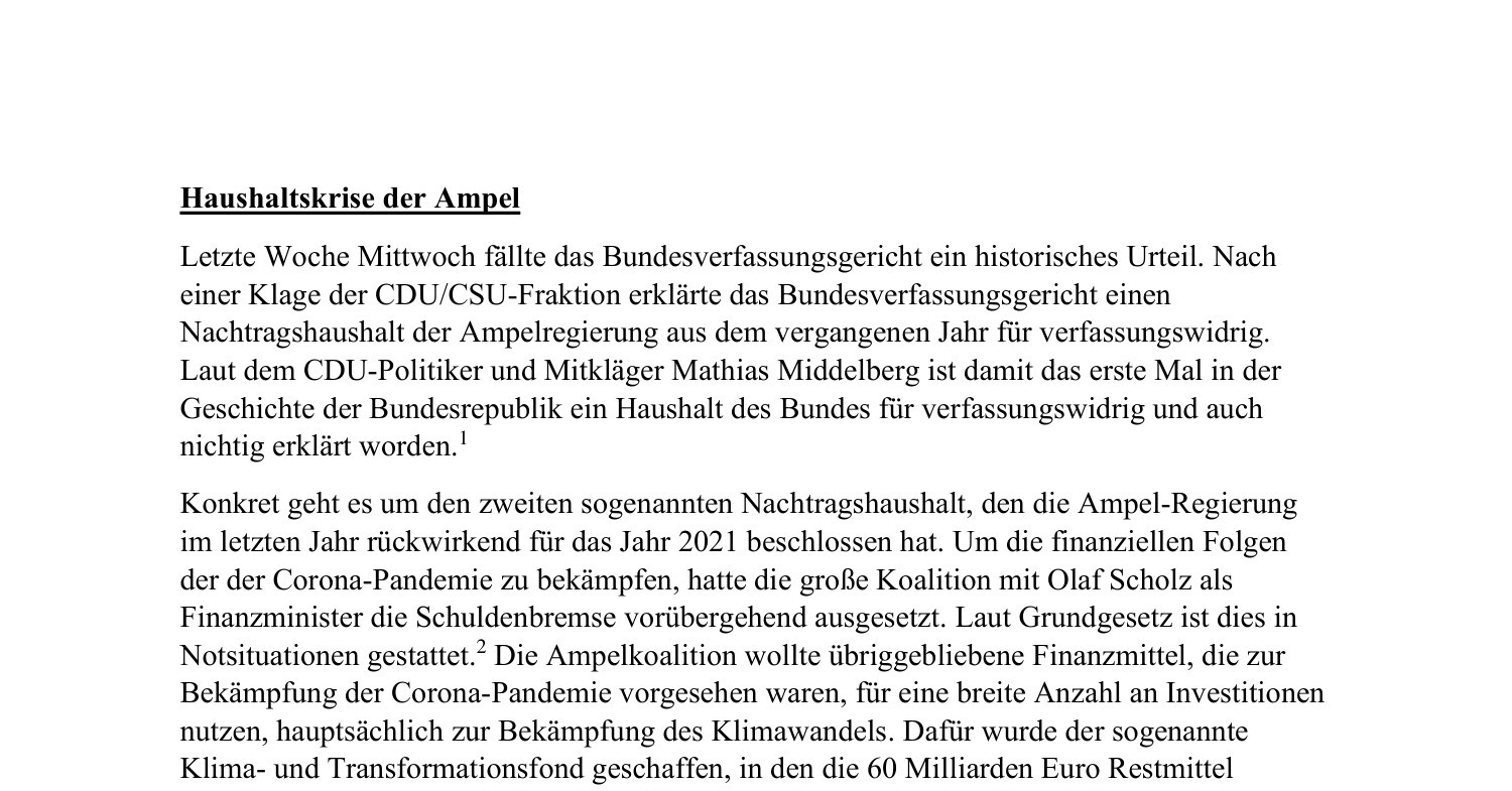 Haushaltskrise Der Ampel Pdf DocDroid