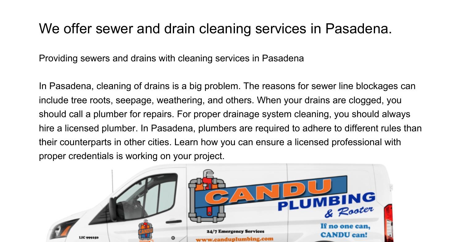 Drain And Sewer Cleaning Services In Pasadenavdcjd Pdf Pdf Docdroid