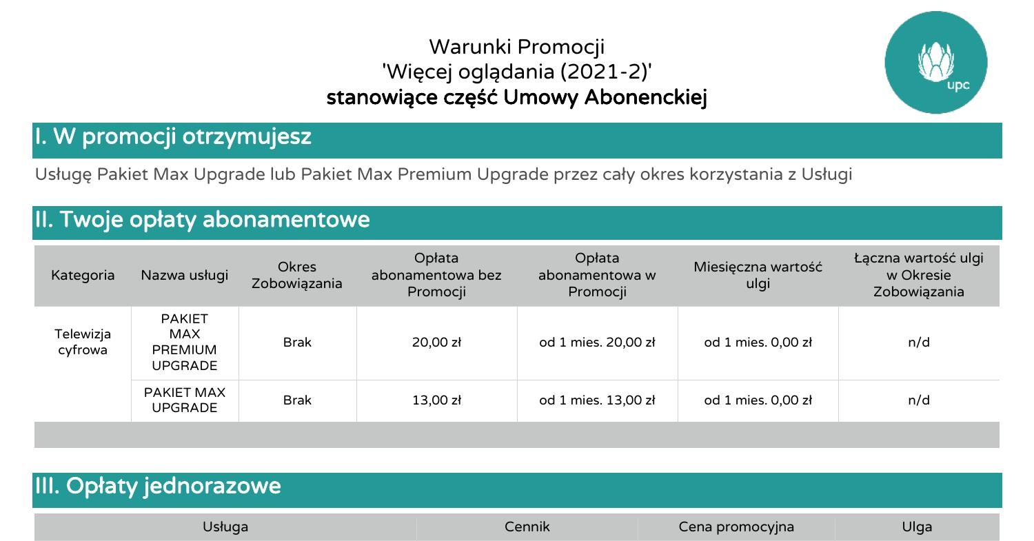 Upc Regulamin Promocji Wiecej Ogladania 2021 2 Od20230301 Pdf DocDroid