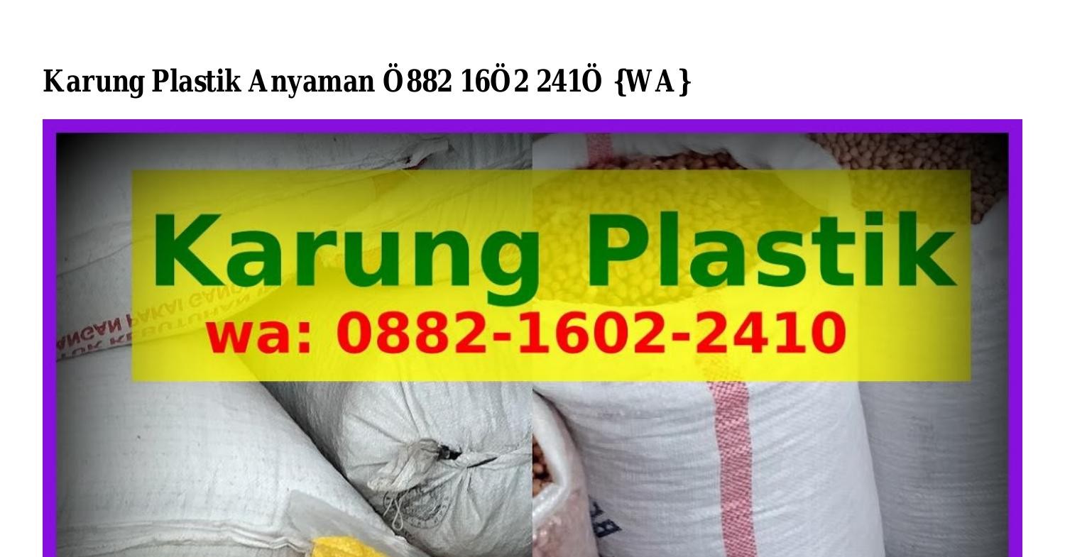 Karung Plastik Anyaman Pdf DocDroid