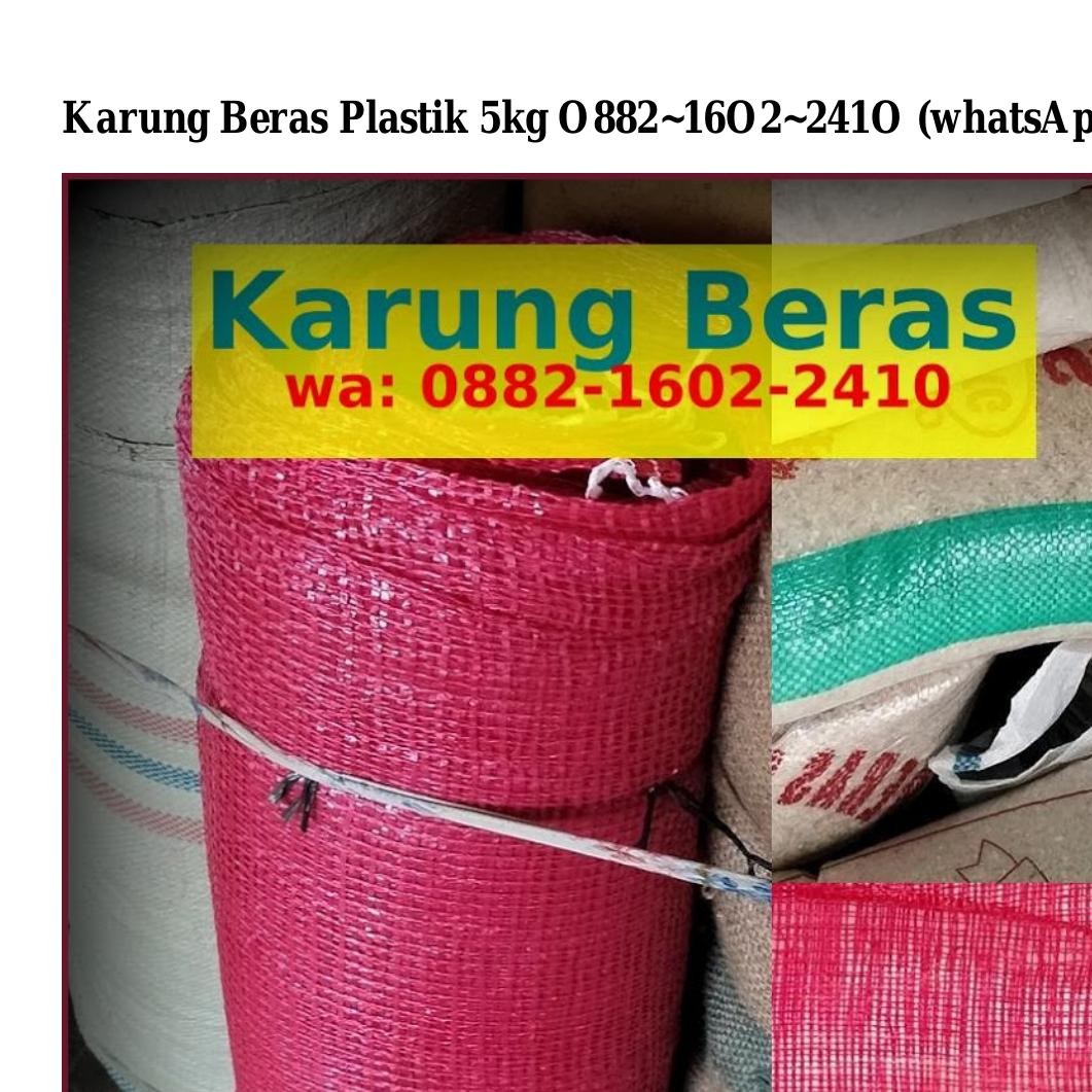 Karung Beras Plastik Kg Pdf Docdroid