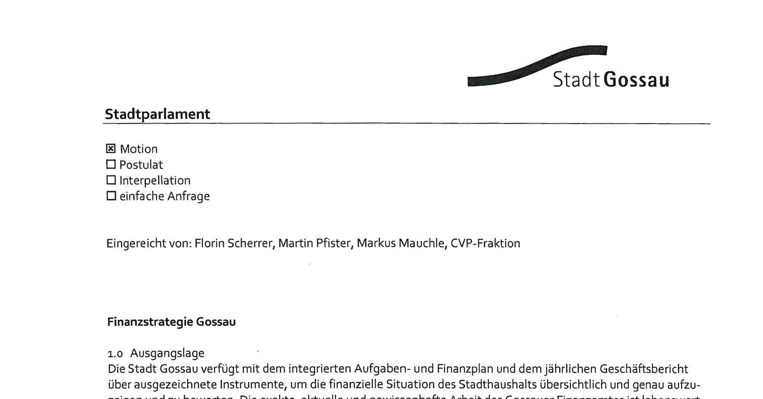 Motion Finanzstrategie Eingereicht Pdf DocDroid