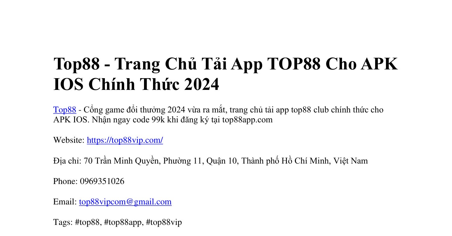 Top88 Trang Chủ Tải App TOP88 Cho APK IOS Chính Thức 2024 docx DocDroid