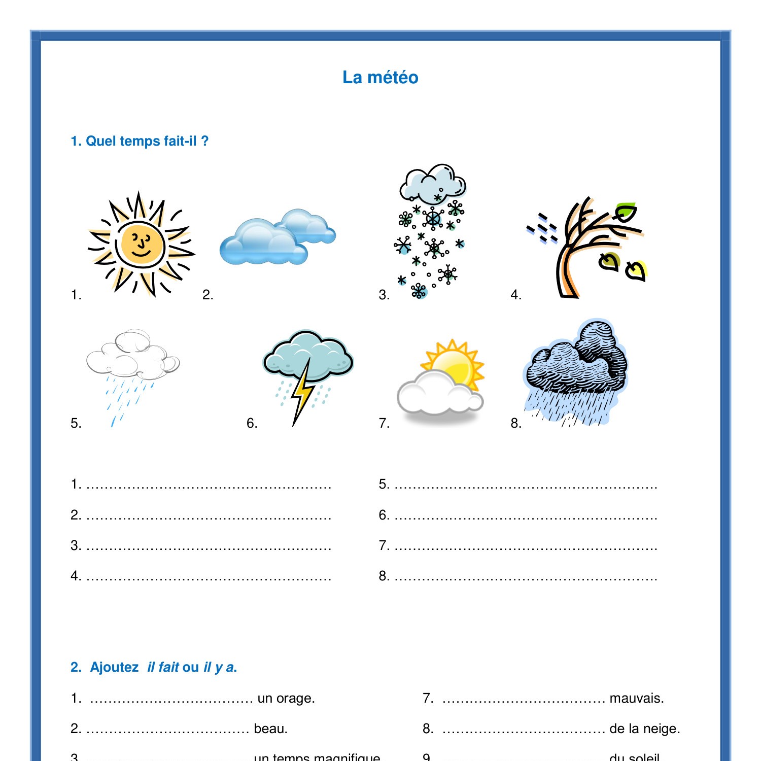 La météo Exercices et corrigé 1 pdf DocDroid