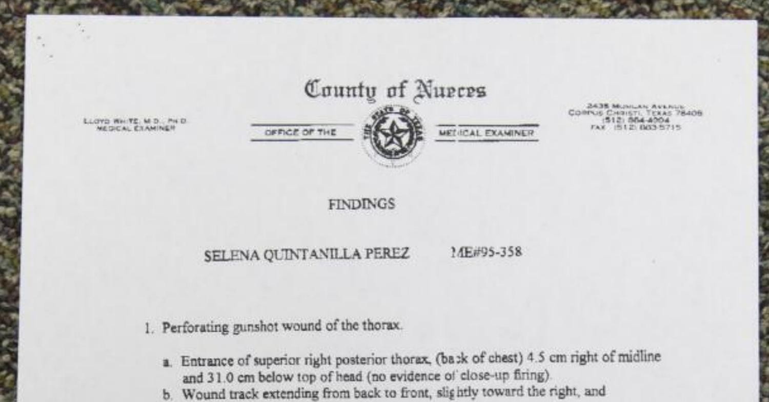 Selena Autopsy Report Pdf DocDroid