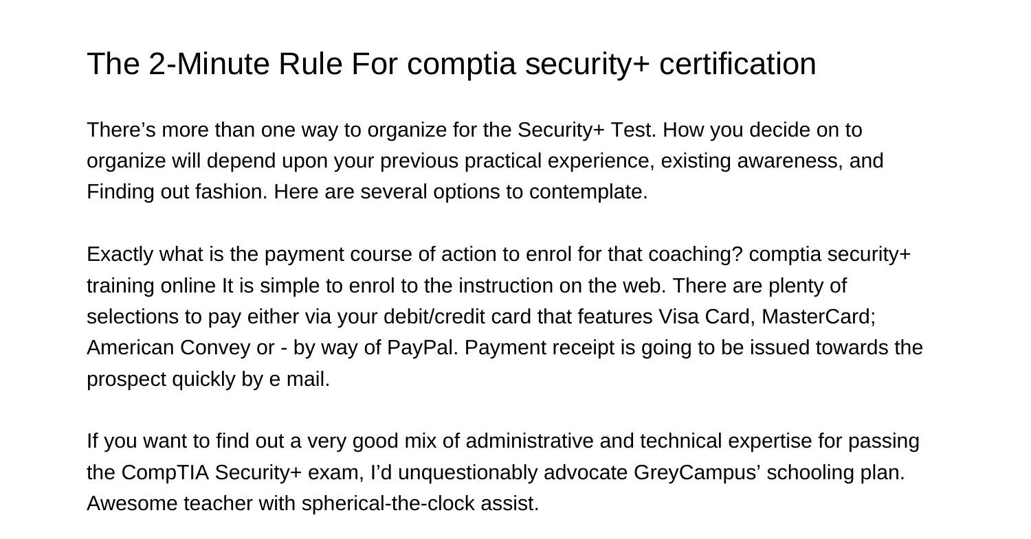 The 2Minute Rule For Comptia Security Certificationcries Pdf Pdf DocDroid