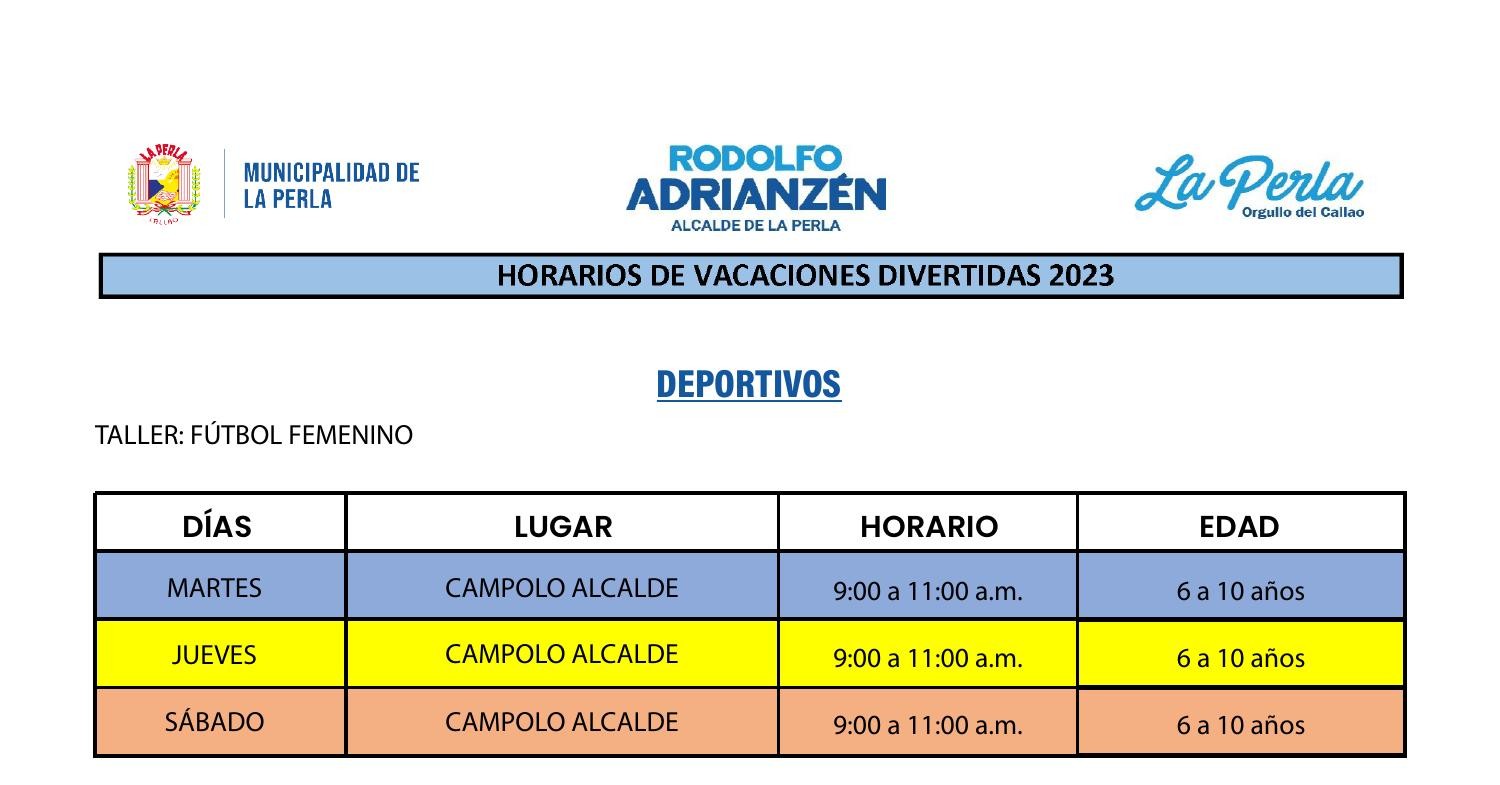 Horarios Vacaciones Divertidas Verano Pdf Docdroid