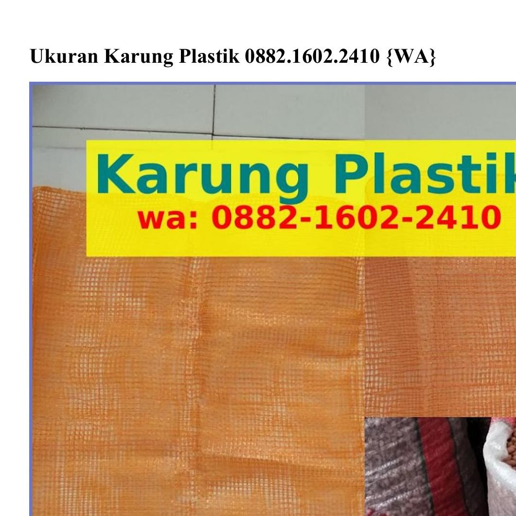 Ukuran Karung Plastik Pdf Docdroid