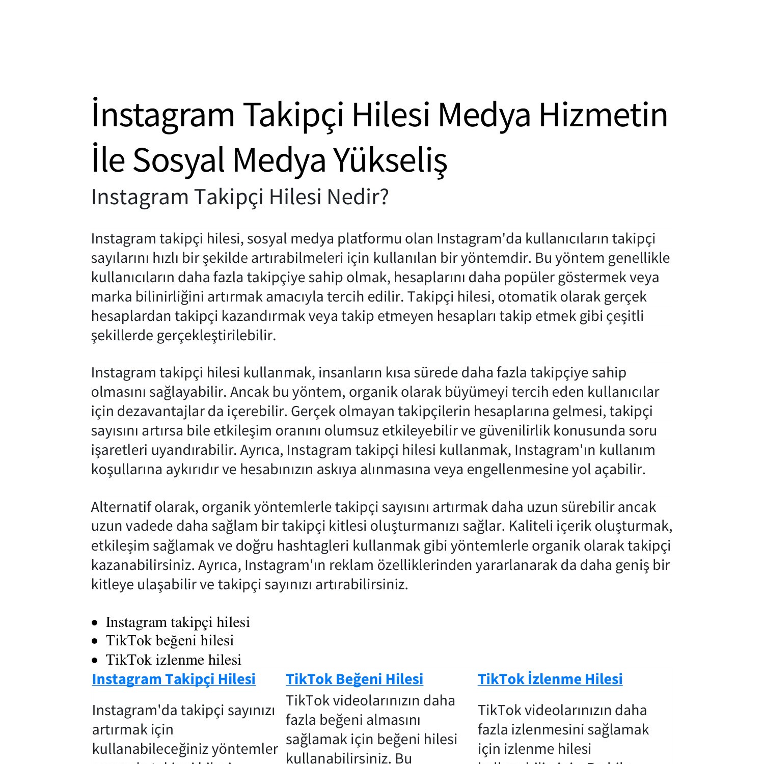 Instagram Takipci Hilesi Medya Hizmetin Ile Sosyal Medya Y Kselis Docx