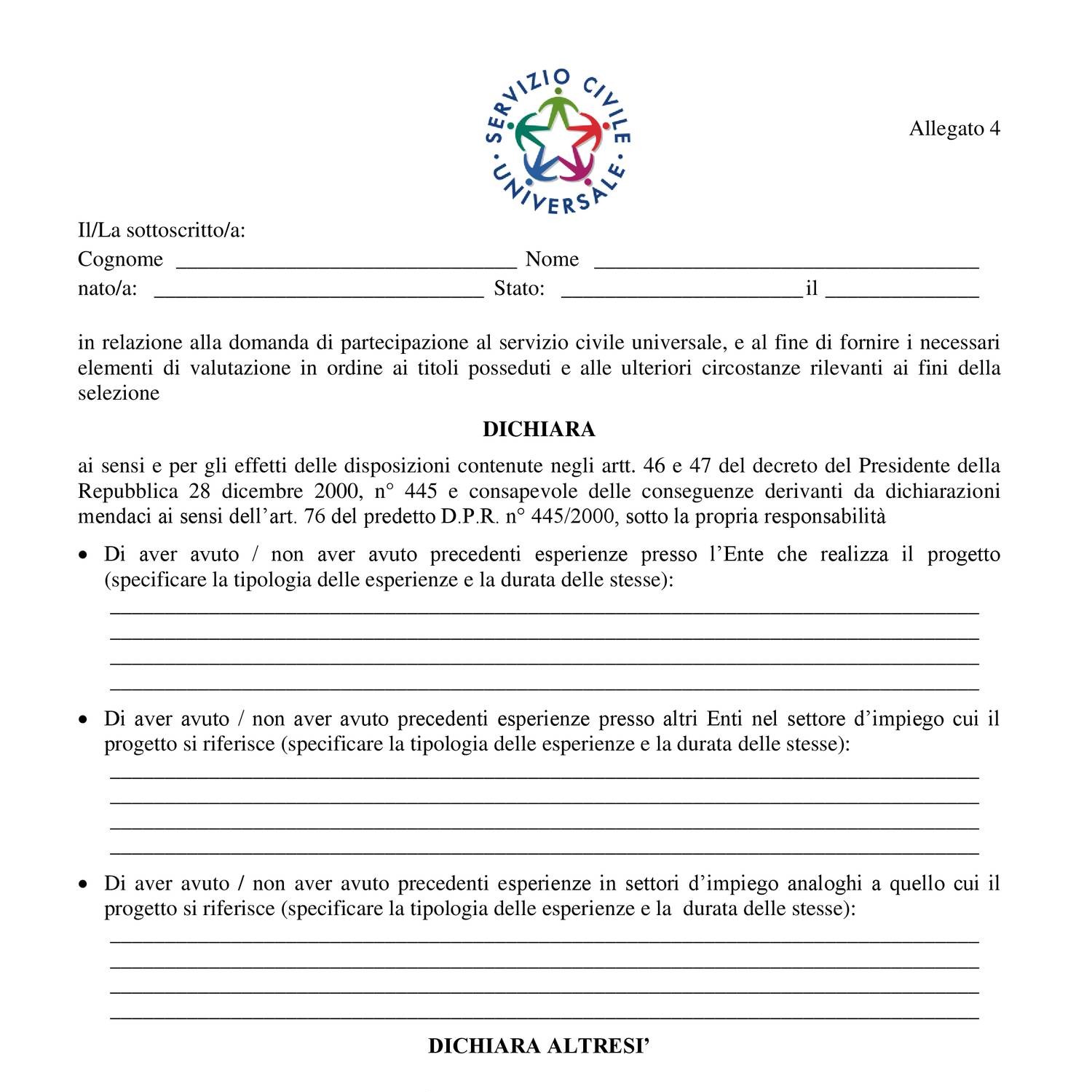 Allegato Dichiarazione Titoli Pdf Docdroid