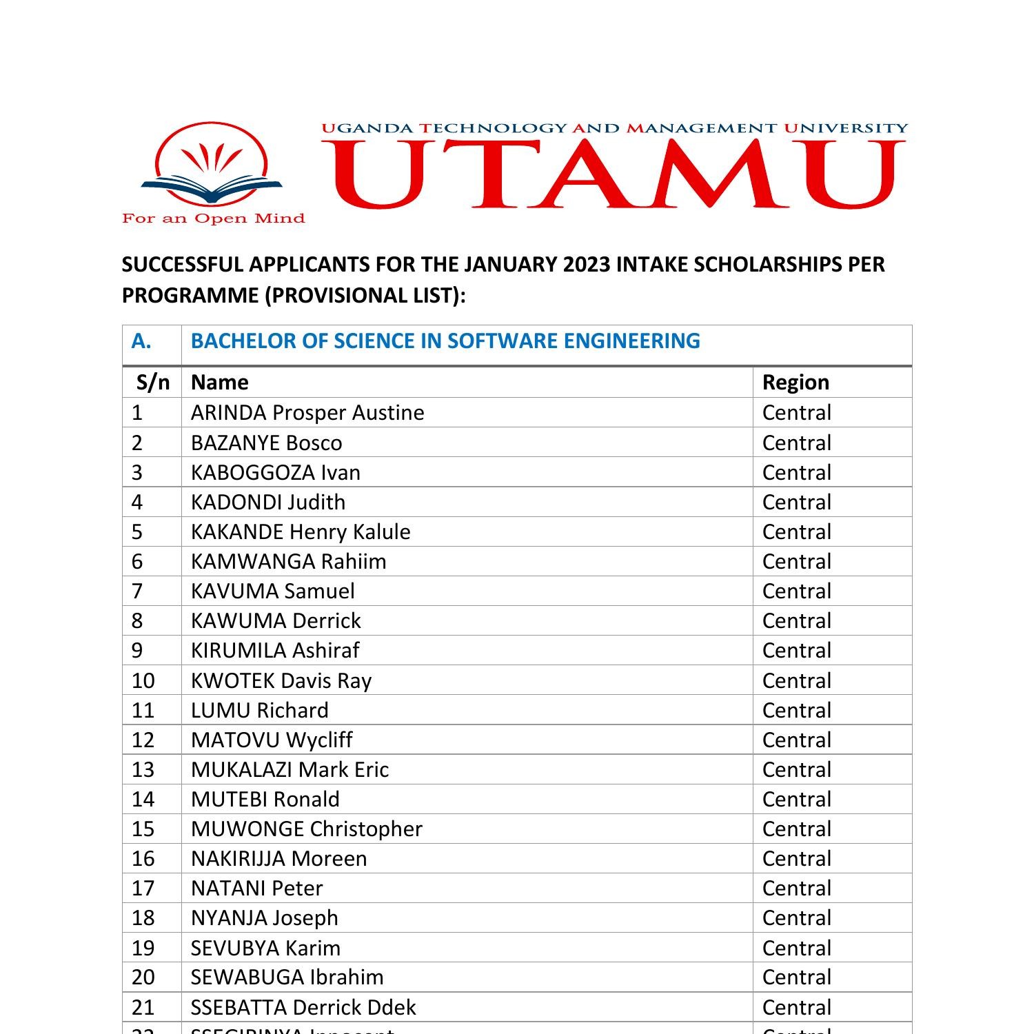 MERGED LIST Scholarships Jan 2023 Pdf DocDroid