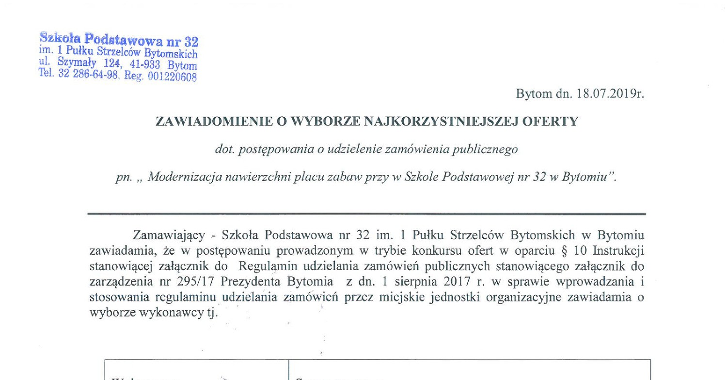 Zawiadomienie O Wyborze Najkorzystniejszej Oferty Pdf Docdroid